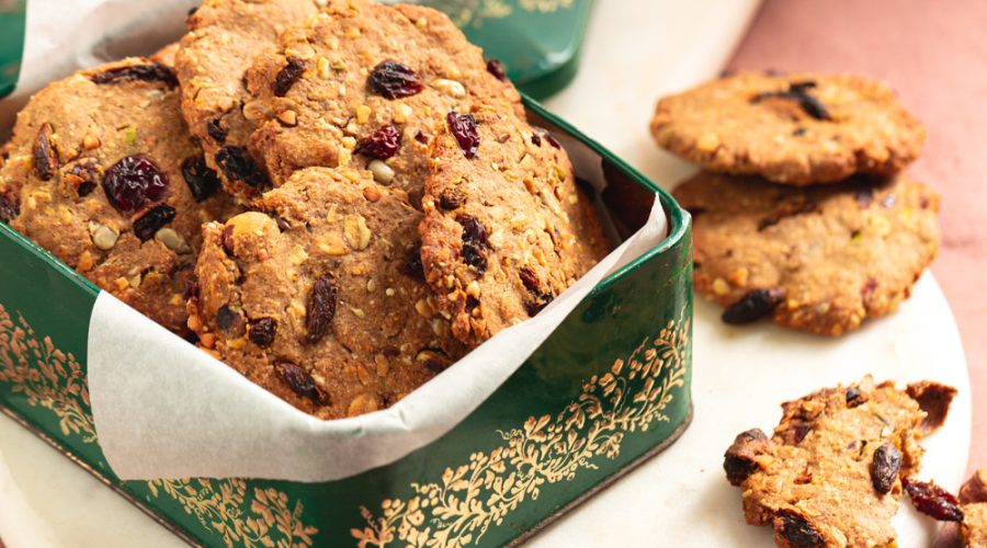 Galletas integrales de avena y frutos secos