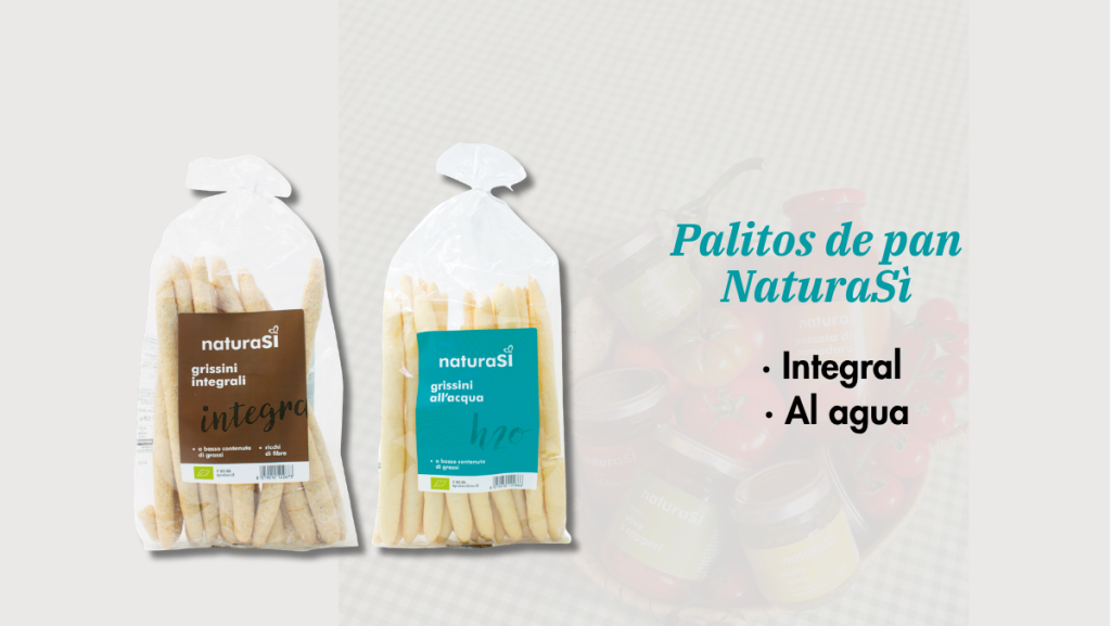 Grissini NaturaSì elaborados con harina de trigo cultivado dentro del ecosistema NaturaSì.