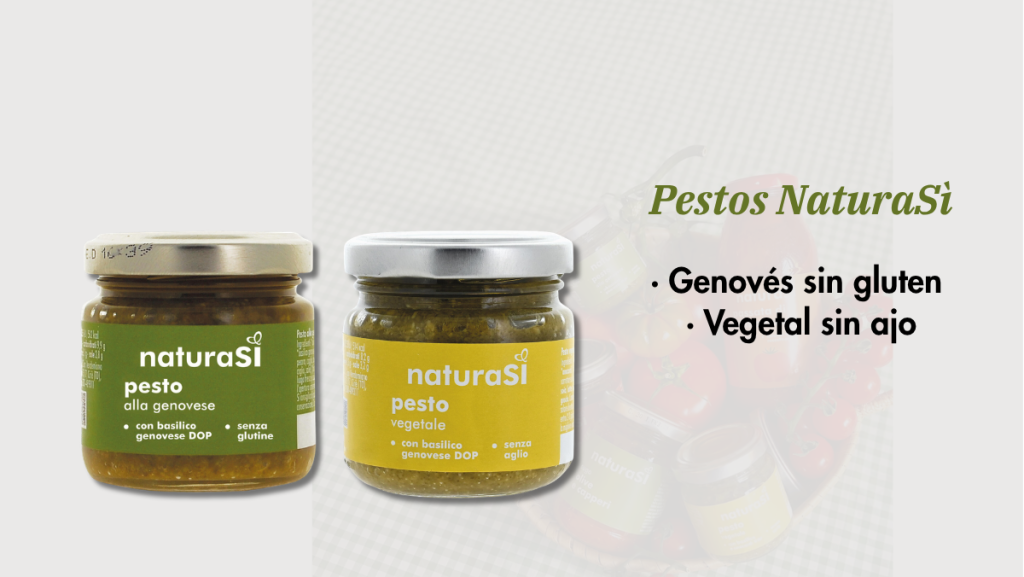 Pestos NaturaSì elaborados con albahaca genovesa DOP.